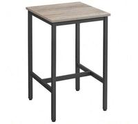 Shein Mesa Alta, Mesa de Bar Cuadrada, Marco de Acero, 60 x 60 x 92 cm, Montaje Fácil, para Cocina, Salón, Estilo Industrial, Grege y Negro