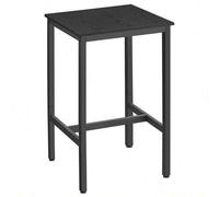 Shein Mesa Alta, Mesa de Bar Cuadrada, Marco de Acero, 60 x 60 x 92 cm, Montaje Fácil, para Cocina, Salón, Estilo Industrial, Ébano Negro y Negro
