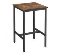 Shein Mesa de Bar, Mesa Alta Cuadrada, Marco de Acero Resistente, 60 x 60 x 92 cm, FÁcil de Montar, para Sala de Estar, Cocina, Estilo Industrial, MarrÓn RÚ