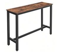 Shein Mesa de Bar, Mesa de Cocina Rectangular Estrecha, Mesa Alta con Marco de Metal Robusto, 120 x 40 x 100 cm, Montaje Sencillo, Diseño Industrial, Marrón