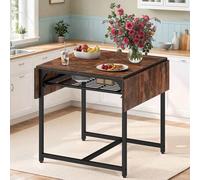 Shein Mesa de comedor plegable, extensible con compartimento de almacenaje y 4 patas regulables, para 2-6 personas, 120 x 78 x 75 cm