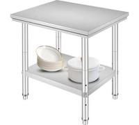 Shein Mesa de trabajo de acero inoxidable 760 x 600 x 70 mm preparación de alimentos para preparación de comidas, costura, lavado, manualidades, uso de gara