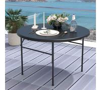 Shein Mesa plegable redonda BALCONERA (122 cm) para uso interior y exterior, mesa plegable robusta fabricada en plástico con tablero grueso y estructura met