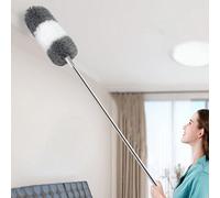Shein microfibra Plumero , extensible pluma Plumero ( de acero inoxidable ) 25 a 56 pulgadas , reutilizable flexible , lavable para limpieza techo Abanico ,