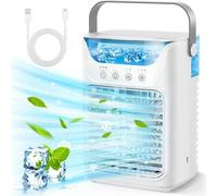 Shein Mini enfriador de aire portátil de escritorio, ventilador de enfriamiento de escritorio con rociado de agua, ventilador de aire acondicionado mini, aj