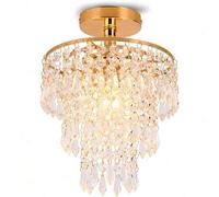 Shein Mini lámpara colgante de cristal DIY, hecha de 3 tamaños diferentes de hilos de cristal, lámpara de cristal moderna, lámpara de araña de lujo para sal