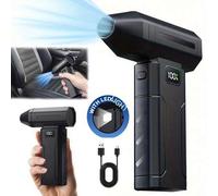 Shein Mini soplador turbo eléctrico, limpiador de aire con motor sin escobillas, ventilador turbo jet de 5 velocidades ajustable, ventilador de enfriamiento