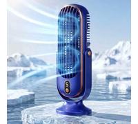 Shein Mini Ventilador de Escritorio, Ventilador de Torre Portátil con 5 Velocidades y Pantalla LED, Ventilador Personal Ultra Silencioso Recargable por USB,
