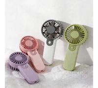 Shein Mini ventilador eléctrico portátil, ventilador manual portátil de un solo botón con batería, para mujeres, pestañas, uso al aire libre, viajes, transp