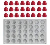 Shein Molde de silicona 3D en forma de frambuesa - 35 moldes antiadherentes, adecuado para chocolate, fondant, caramelos, goma de mascar, gelatina, helado,