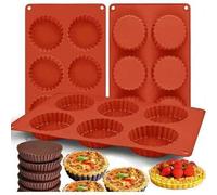 Shein Molde de silicona de 6 cavidades para mini tartas, molde para tartas, adecuado para hornear tartas, pasteles, gofres, chocolates, galletas, magdalenas