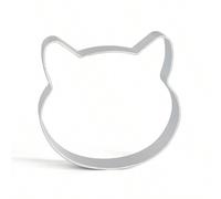 Shein Molde Para Cortador De Galletas De Aleación De Aluminio Con Forma De Cabeza De Gato, Sello De Pastelería Con Diseño En 3d De Dibujos Animados Para Gal
