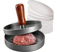 Shein Molde para hacer hamburguesas - Prensa para hamburguesas antiadherente, apta para hacer hamburguesas caseras, herramienta de cocina, superficie con te