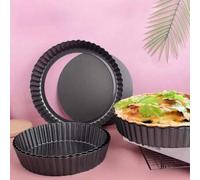 Shein Molde para pizza antiadherente con fondo extraíble, molde para hornear pasteles, molde redondo para hornear pasteles, adecuado para hacer tartas de qu