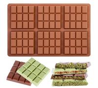 Shein Moldes para barras de chocolate, juego de moldes de silicona para hacer barras divididas, molde de cera para derretir, molde rectangular duradero y an