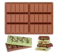 Shein Moldes para barras de chocolate, juego de moldes de silicona para hacer barras divididas, molde de cera para derretir que se separa fácilmente, molde