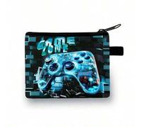 Shein Monedero creativo con estampado de juegos, billetera de cambio para chicos gamers, mini bolsa de almacenamiento de lona, monedero pequeño, soporte par