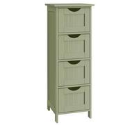 Shein Mueble de baño, de Almacenamiento, Armario de pie, con 4 cajones,30 x 30 x 82 cm, para salón, Comedor y Cocina, Estilo Moderno, Verde Laurel