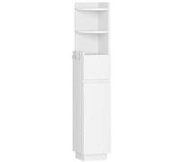 Shein Mueble de baño, mueble esquinero, mueble para inodoro, estante estrecho para baño con estante ajustable, 1 cajón y 2 compartimentos abiertos, 20 x 20