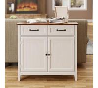 Shein Mueble de cocina con 2 cajones y 2 puertas, práctico armario de almacenamiento con superficie de trabajo, apto para cocina, salón, pasillo y comedor.