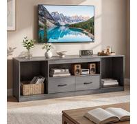 Shein Mueble para TV de 148 cm de altura para televisores de hasta 65 pulgadas con 2 puertas y 3 estantes ajustables: centro de entretenimiento para salón y
