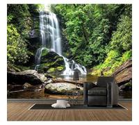 Shein Mural de cascada de bosque, papel tapiz de paisaje para dormitorio, sala de estar (no extraíble)