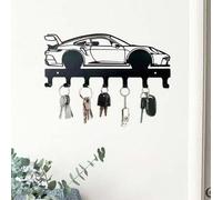Shein MUYUSEN 1 pieza Llavero de metal con forma de coche de carreras - Llaves del hogar, accesorios pequeños, estante de almacenamiento montado en la pared