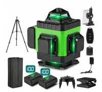 Shein Niveles láser 4D de 16 líneas, herramienta de nivelación de medición autonivelante con trípode, 360 Horizontal, Vertical, línea verde