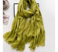 Shein Nuevo pañuelo de lino sintético de 120g con borlas de unicolor, chal de viaje, regalo, pañuelo de nudo de bambú de unicolor para mujer 1 pieza