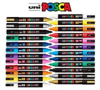 Shein Nuevo set de marcadores Uni Posca PC-3M, bolígrafos de pintura opaca y resistente al agua, para crear arte de manga, graffiti y talla grande, útiles e