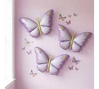 Shein Nuevos globos de aluminio con diseño de mariposa de color lavanda púrpura, adecuados para decoración de fiesta con tema de mariposas, cumpleaños, baby