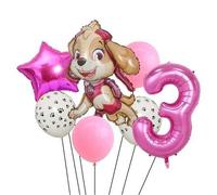 Shein Nuevos globos de fiesta de Paw Patrol, globos de número de 32 pulgadas, decoración de globos para fondo de fotos, decoración de globos para pared de h