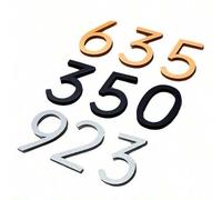 Shein Números de esmalte autoadhesivos 3D de 7cm, número de puerta moderno, número de dirección exterior, número de casa, oficina, habitación de hotel, apar