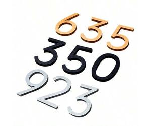 Shein Números de esmalte autoadhesivos 3D de 7cm, número de puerta moderno, número de dirección exterior, número de casa, oficina, habitación de hotel, apar