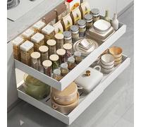 Shein Organizador de armario extraíble expandible, cajones extraíbles resistentes, adhesivo, estantes extraíbles expandibles para cocina, despensa y baño.