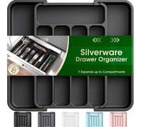 Shein Organizador de cajón de cocina expandible - Caja de almacenamiento de cubiertos ajustable, solución de organización de cocina multifuncional para cuch