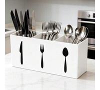 Shein Organizador de cocina multifuncional - Soporte compacto de plástico para cubiertos, cuchillos y tenedores, apto para uso doméstico y de restaurante