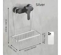 Shein Organizador de ducha colgante sin taladro, estante sobre el cabezal de ducha, estante de almacenamiento de baño con múltiples compartimentos para cham