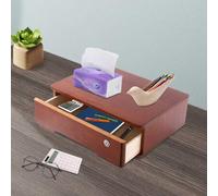 Shein Organizador de escritorio de madera con cajones con cerradura, archivador de un nivel para encimera, organizador de joyas, suministros de oficina para