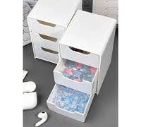 Shein Organizador de escritorio de una sola capa con cajón - Caja de compartimentos portátil, adecuada para uso diario, almacenamiento práctico para artícul