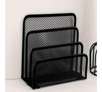 Shein Organizador de escritorio multifuncional de rejilla de alambre de metal con estantería, portaarchivos, ranuras para cartas/tarjetas - Estantería de al