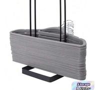 Shein Organizador de perchas de gran capacidad, de acero inoxidable desmontable, para adultos y niños. Organizador de almacenamiento ahorra espacio para col