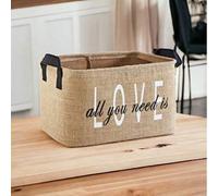 Shein Organizador de ropa de armario de yute, organizador de juguetes para habitación, cesta de almacenamiento plegable