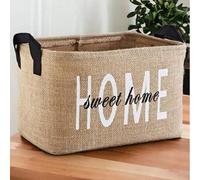 Shein Organizador de ropa de yute para armario, organizador de juguetes para habitación, cesta de almacenamiento plegable 30x22x18