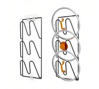 Shein Organizador de tapa de olla, soporte para tapa de olla, sin necesidad de perforar - Montaje adhesivo en pared/puerta, adecuado para puertas/paredes de