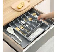 Shein Organizador expandible para cajón de cubiertos, caja de almacenamiento y clasificación de cubiertos, bandeja para utensilios de cocina para cajón, div