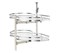 Shein Organizador extraíble de esquina giratorio para gabinetes ciegos anchos, bandeja giratoria de 2 niveles con altura ajustable, organizador de cocina co