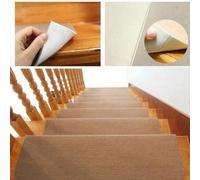 Shein Pack de 15 alfombrillas para escaleras, 65 x 25 cm, antideslizantes, autoadhesivas, lavables a máquina, 100 % poliéster, reverso de TPE, ideales para