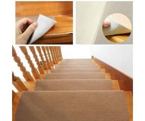 Shein Pack de 15 alfombrillas para escaleras, 65 x 25 cm, antideslizantes, autoadhesivas, lavables a máquina, 100 % poliéster, reverso de TPE, ideales para
