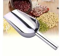 Shein Pala de acero inoxidable gruesa, pala de harina, pala multiusos para granos, pala de hielo, adecuada para el hogar, tienda de leche con té, supermerca
